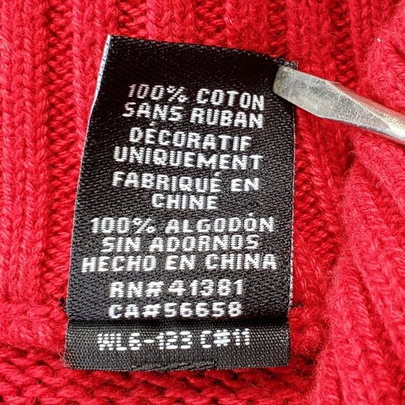 CHAPS Fair Isle Sweater Jumper Men's L 1/4 Zip Knit Snowflakes Winter Ski Nordic - Picture 9 of 13